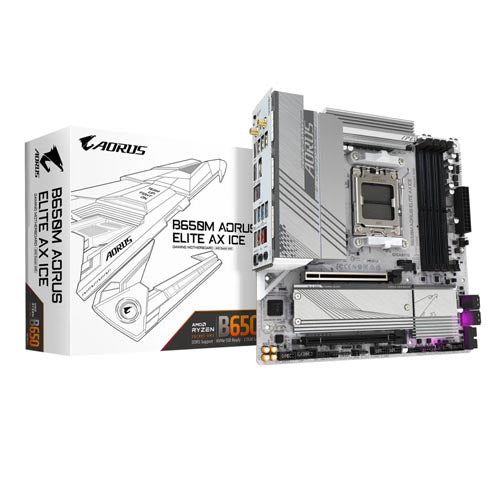 Gigabyte B650M AORUS ELITE AX ICE AM5 Micro ATX Motherboard – TechCure India