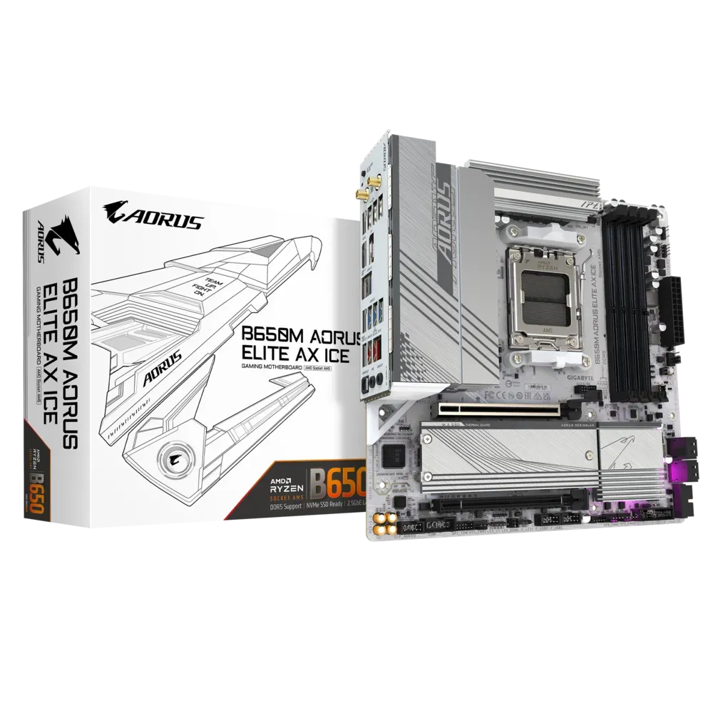 GIGABYTE B650M Aorus Elite AX ICE DDR5 AMD Motherboard – TechCure India