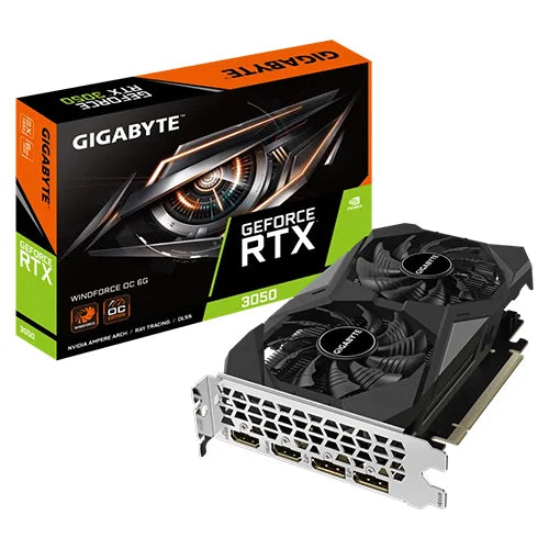 Gigabyte RTX 3050 Windforce OC V2 6GB Graphics Card – Model GV-N3050WF2OCV2-6GD – TechCure India