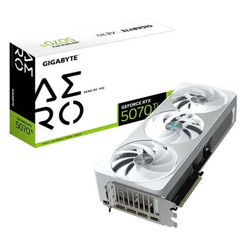 Gigabyte RTX 5070 Ti Aero OC White 16GB GDDR7 Graphics Card – Model GV-N507TAERO-OC-16GD – TechCure India