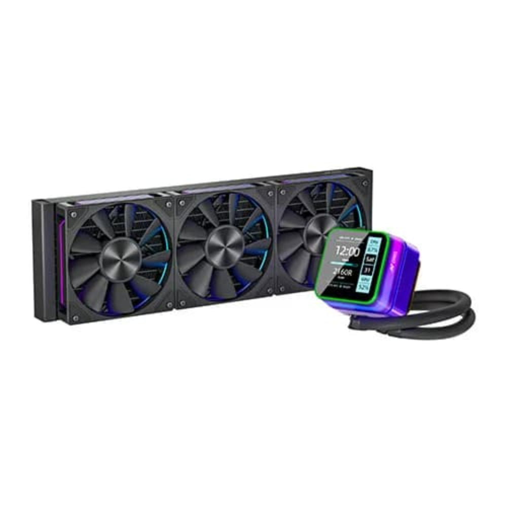 ANT ESPORTS Glacius 360D 360mm ARGB CPU Liquid Cooler ( Black ) ( With LCD Display ) – TechCure India