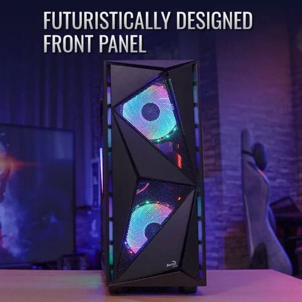 AEROCOOL Glider Cosmo ATX Mid Tower Cabinet (Black) - 6