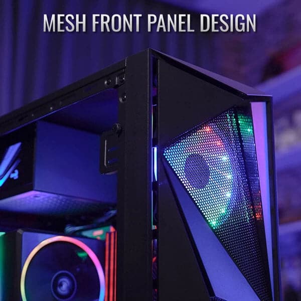 AEROCOOL Glider Cosmo ATX Mid Tower Cabinet (Black) - 5