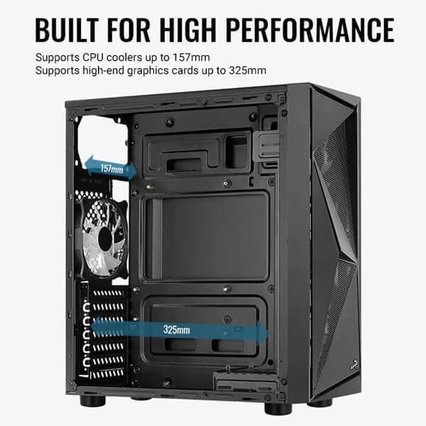 AEROCOOL Glider Cosmo ATX Mid Tower Cabinet (Black) - 2