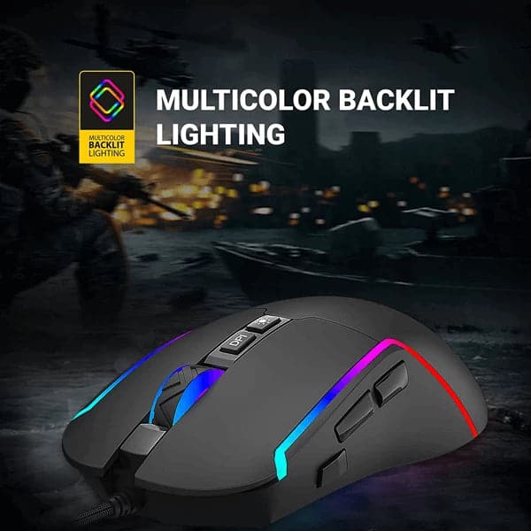 ANT ESPORTS GM330 Wired Ambidextrous RGB Gaming Mouse ( GM330-RGB-BLACK ) ( 12800DPI / 8 Macro Buttons ) ( Black ) – TechCure India