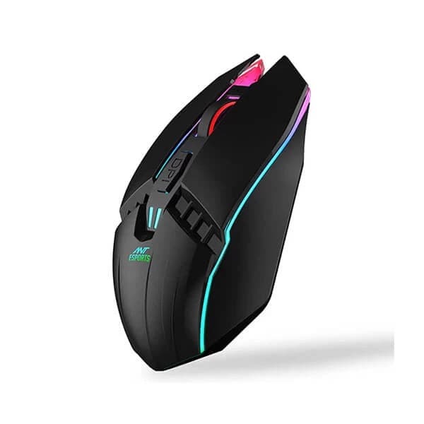 ANT ESPORTS GM50 Wired Ambidextrous Optical Gaming Mouse ( GM50 ) ( 3600DPI / 6 Macro Buttons ) ( Black ) - 3
