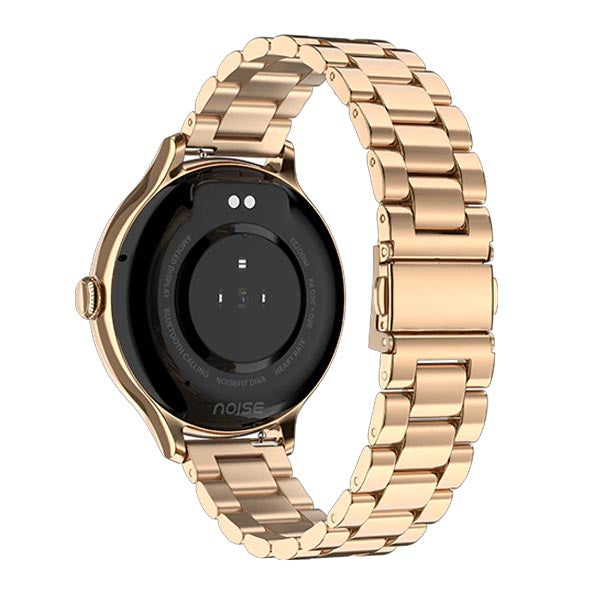 Noise Diva Smartwatch with Diamond Cut dial Glossy Metallic Finish AMOLED Display (Metallic Rose Gold) – TechCure India