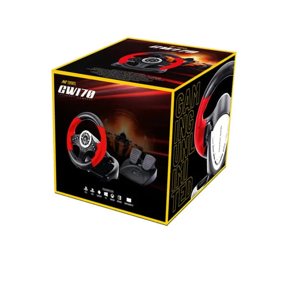 ANT ESPORTS GW170 Corsa Racing Wheel With Pedal (Black) - 5