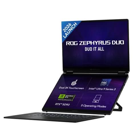 ASUS ROG Zephyrus Duo 16, Dual Screen Gaming Laptop, Intel Core Ultra 9 386H, RTX 5090 GPU (64GB/2TB/40.64 cm (16) Touch 3K/Windows 11 Home/Microsoft Office Home 2024 + Microsoft 365 Basic) GX651AX-SR099WS – TechCure India