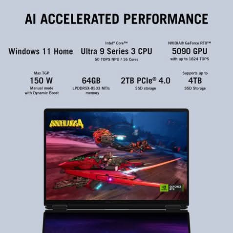 ASUS ROG Zephyrus Duo 16, Dual Screen Gaming Laptop, Intel Core Ultra 9 386H, RTX 5090 GPU (64GB/2TB/40.64 cm (16) Touch 3K/Windows 11 Home/Microsoft Office Home 2024 + Microsoft 365 Basic) GX651AX-SR099WS – TechCure India