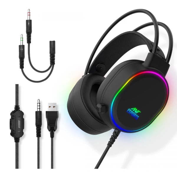 ANT ESPORTS H1000 Pro RGB Wired 3.5MM / USB Gaming Headphone ( PC / Playstation / Xbox / Mac ) ( Black ) - 4