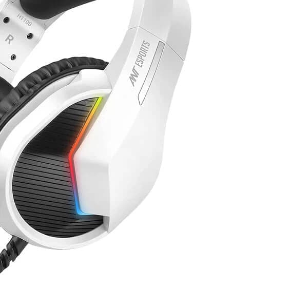 ANT ESPORTS H1100 Pro RGB USB Wired Gaming Headphone ( White) ( PC / Playstation / XBox ) - 5