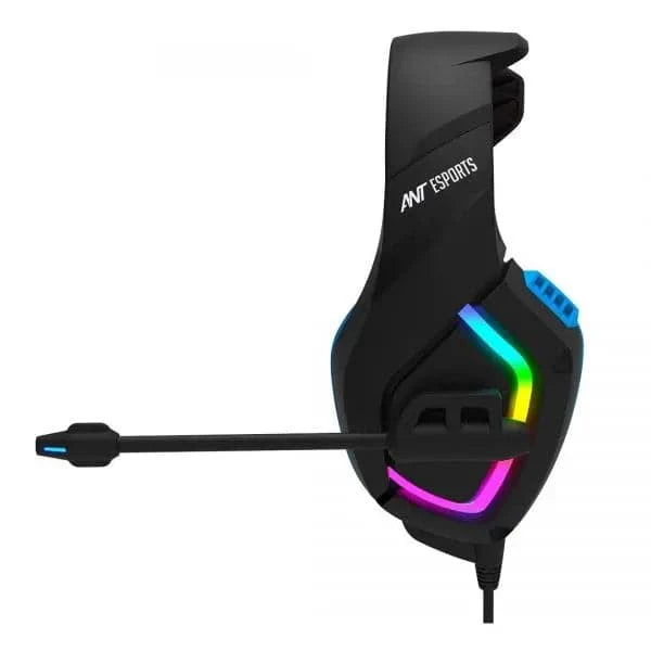 ANT ESPORTS H530 Multi-Platform Pro RGB LED Wired 3.5mm Wired Gaming Headphone ( Black / Blue ) ( PC / Playstation / Mobile / Xbox ) – TechCure India