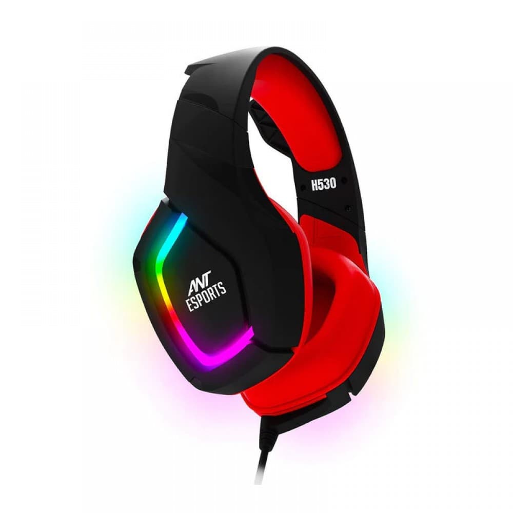 ANT ESPORTS H530 Multi-Platform Pro RGB LED Wired 3.5mm Wired Gaming Headphone ( Black / Red ) ( PC / Playstation / Mobile / Xbox ) – TechCure India