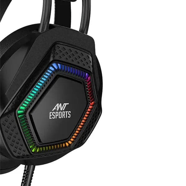 ANT ESPORTS H560 Pro RGB LED Wired 3.5mm Wired Gaming Headphone ( Black ) ( PC / Playstation / Mobile / Xbox ) - 4