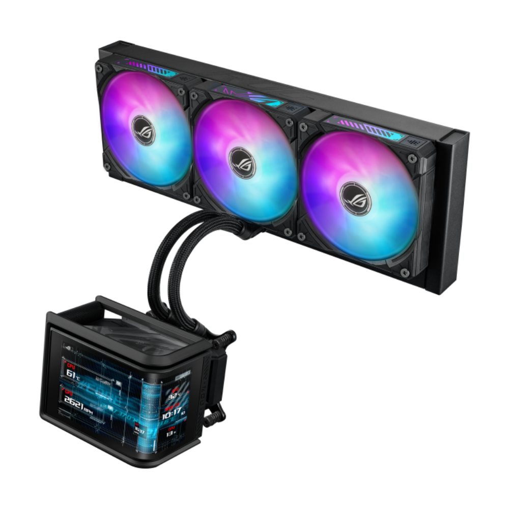 ASUS ROG Ryuo IV SLC 360mm ARGB CPU Liquid Cooler ( Black ) ( With LCD Display ) – TechCure India