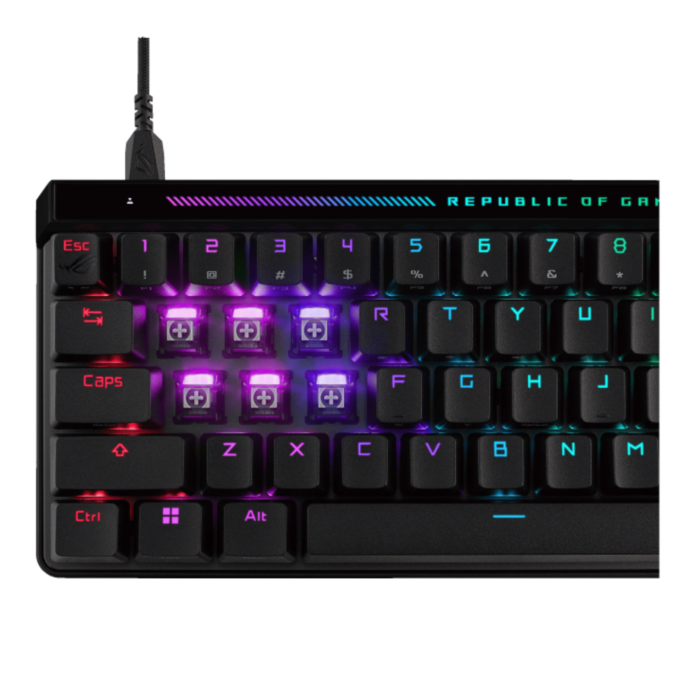 ASUS ROG Falchion Ace HFX 65% Mechanical RGB Wired Gaming Keyboard ( Black ) ( ROG HFX Magnetic Switches ) – TechCure India