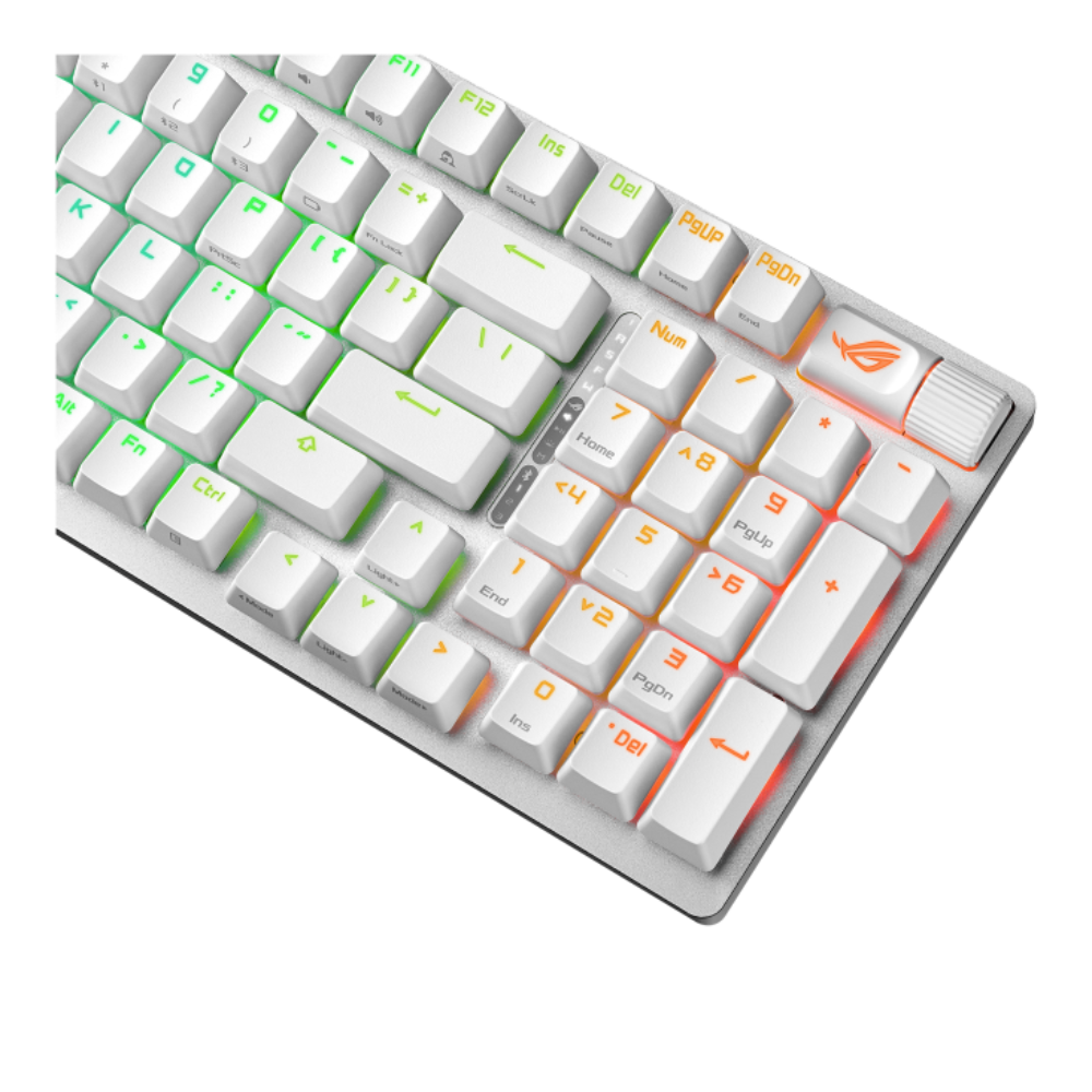 ASUS ROG STRIX Scope II 96% Mechanical RGB Tri-Mode Wireless Gaming Keyboard ( White ) ( ROG NX mechanical switches ) – TechCure India