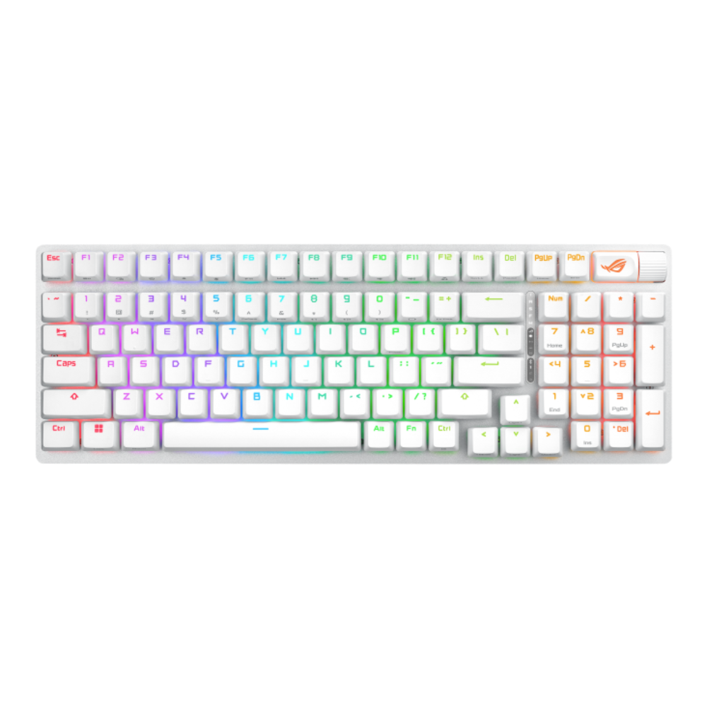 ASUS ROG STRIX Scope II 96% Mechanical RGB Tri-Mode Wireless Gaming Keyboard ( White ) ( ROG NX mechanical switches ) – TechCure India