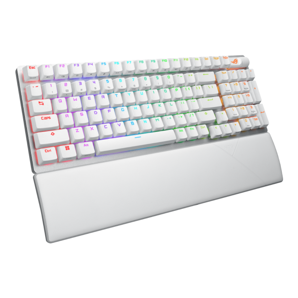 ASUS ROG STRIX Scope II 96% Mechanical RGB Tri-Mode Wireless Gaming Keyboard ( White ) ( ROG NX mechanical switches ) – TechCure India