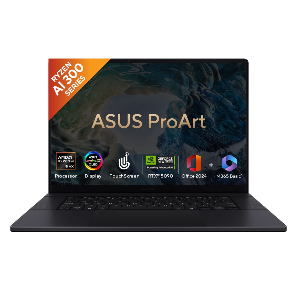 ASUS ProArt P16 OLED, Creator Laptop, AMD Ryzen AI 9 HX 370 (64GB/2TB/RTX 5090/40.64 cms (16) 4K Touch/Windows 11 Home/Office Home 2024 + M365 Basic (1 Year Validity) H7606WX-SE028WS – TechCure India