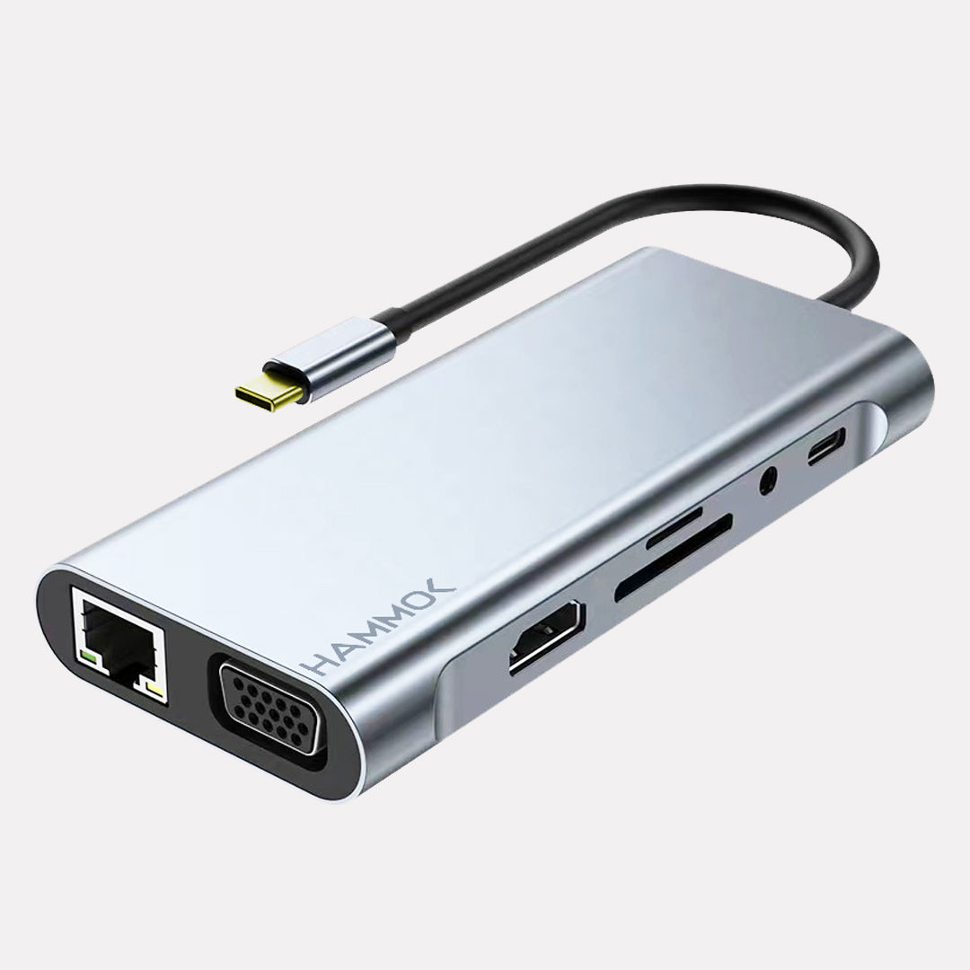 Hammok Magic 11-in-1 USB-C Hub (HDMI 4K, VGA, RJ45, SD/TF, PD 100W) – TechCure India