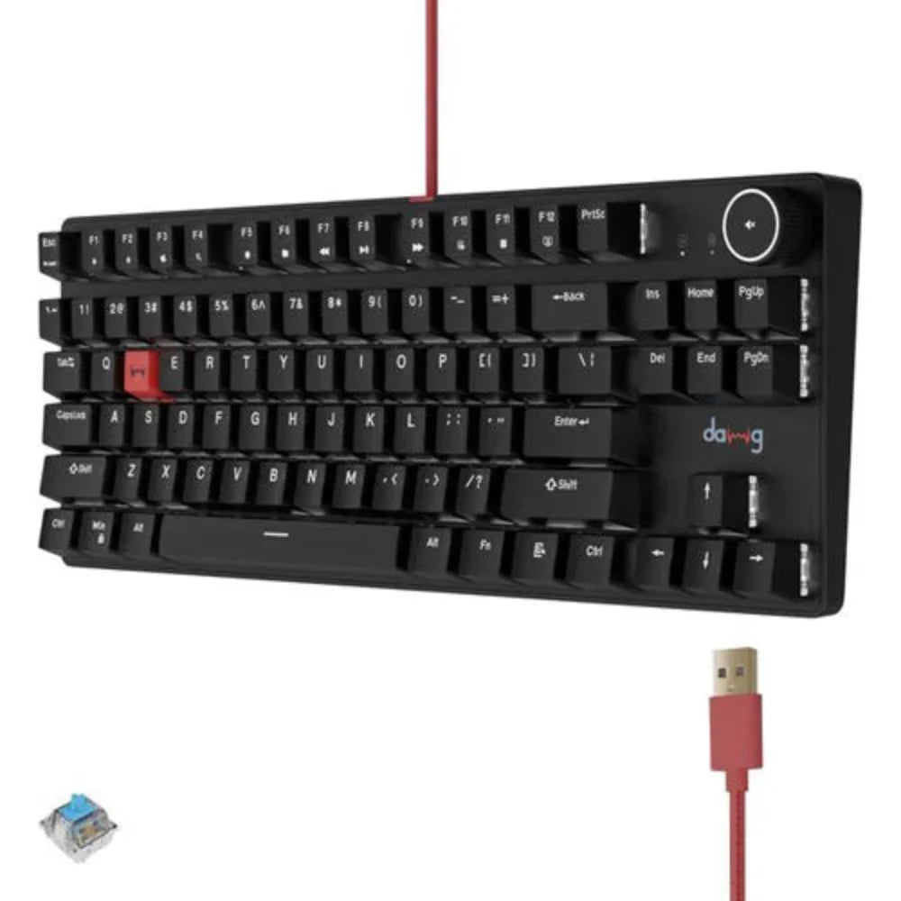 DAWG Highkey 373 80% Wired Mechanical Gaming Keyboard ( Black ) ( Blue Glacier Switch )