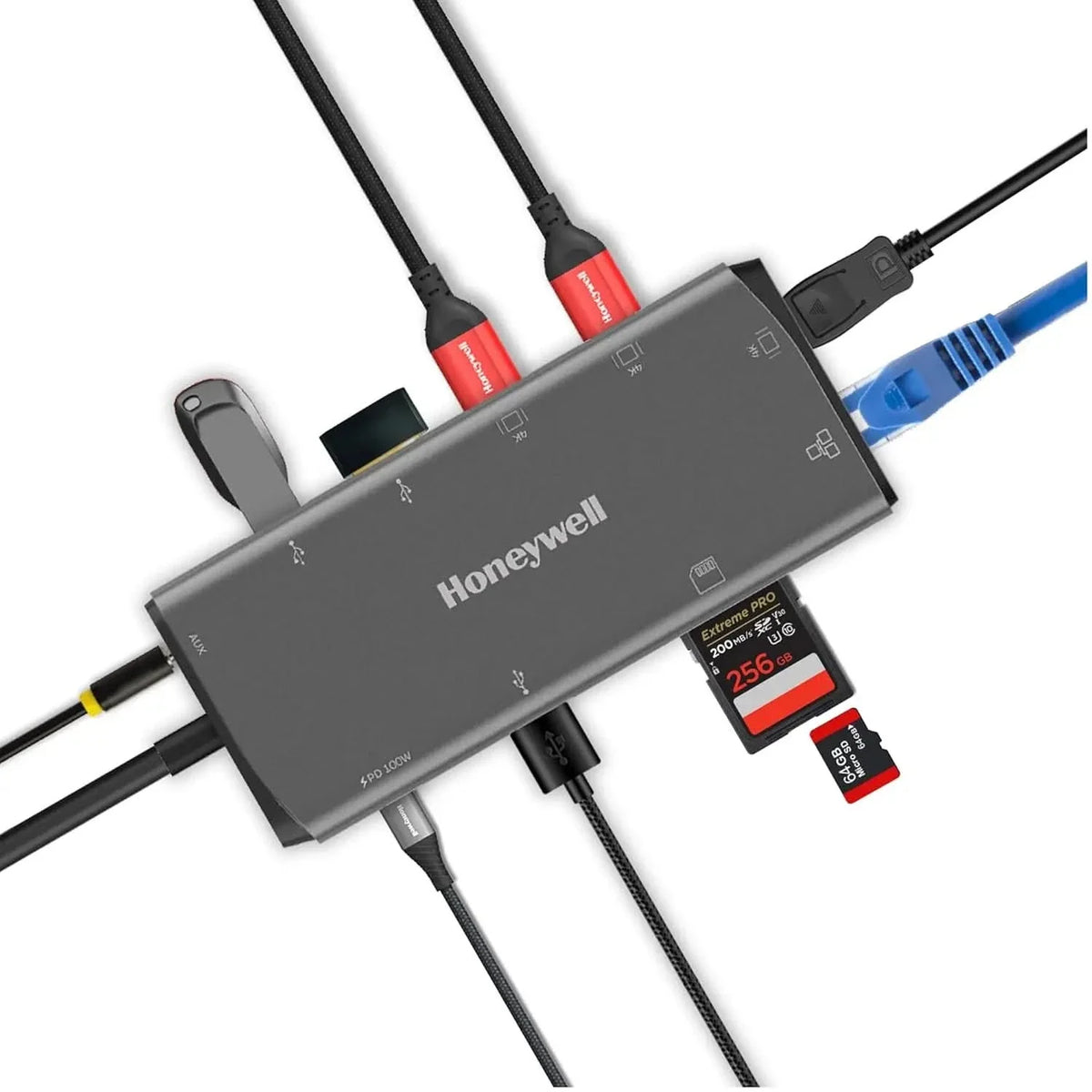 Honeywell 11-in-1 TypeC Multiport Dock with Dual 4K HDMI,DP,RJ45 Ethernet Port,2xUSB 3.0 & TypeC 3.0,3.5… – TechCure India