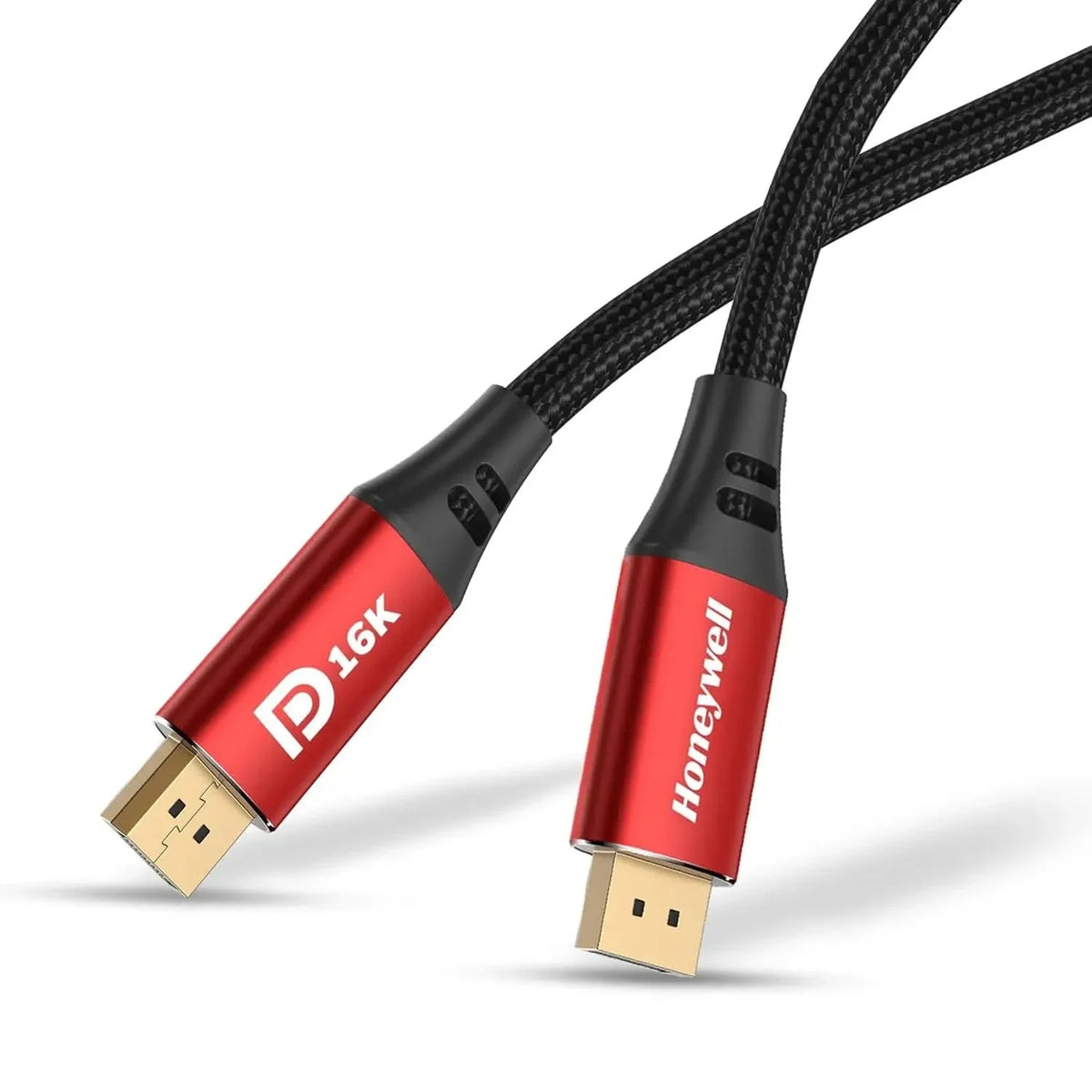 Honeywell Display Port To Display Port 2.1 Cable, 16K@60Hz UHD Resolution, 2 meter, 40 GBPS Transmission Speed, Male to Male, Compatible with TV, Laptop, Projector, Monitor, etc – TechCure India