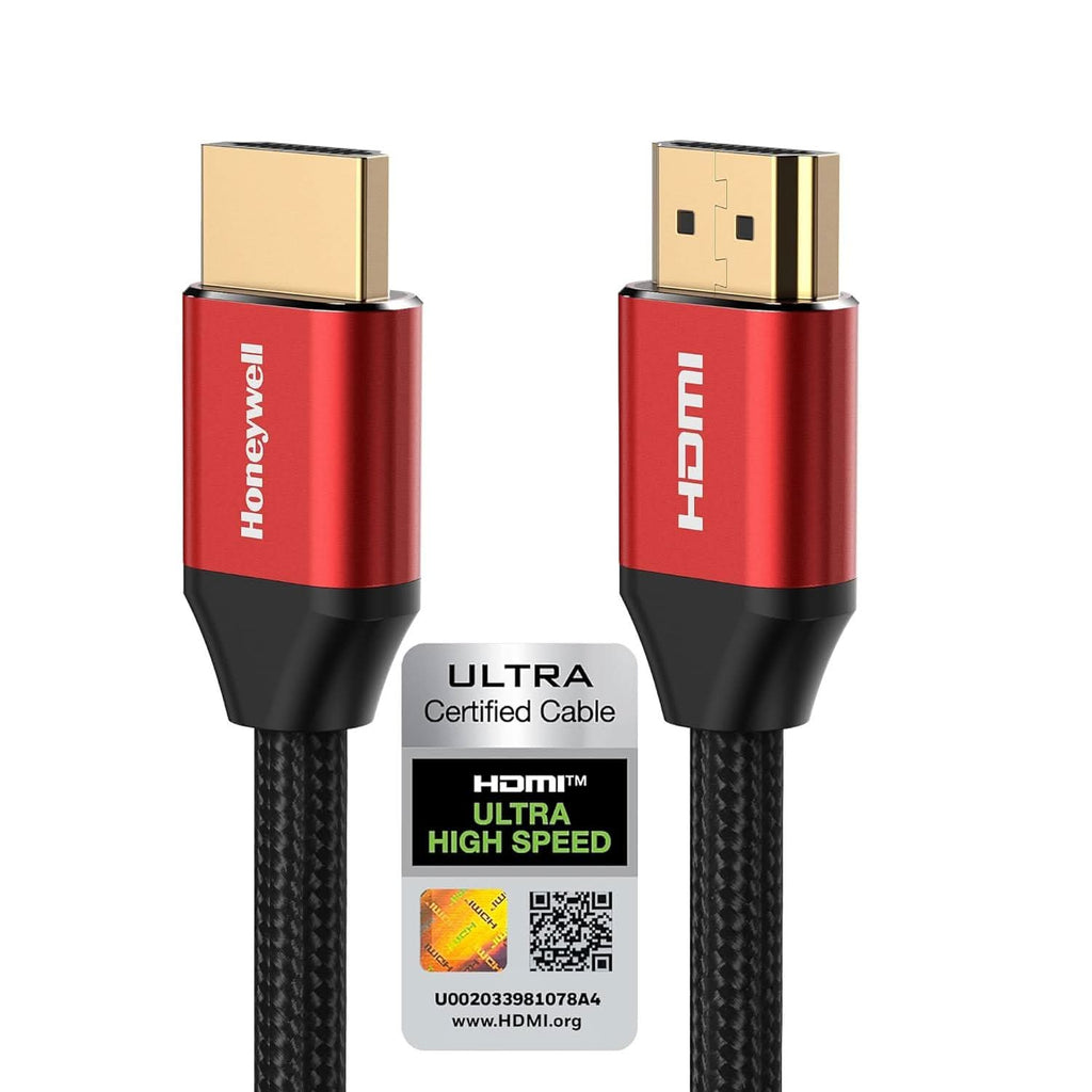 Honeywell HDMI Cable 2.1 with Ethernet, 8k@60Hz, 4k@120Hz UHD Resolution, 2 Mtr(6.6ft), 48 GBPS Transmission Ultra High Speed, Dolby DTS, eARC,3D,Male-to-Male,Compatible with all HDMI-Enabled Devices – TechCure India