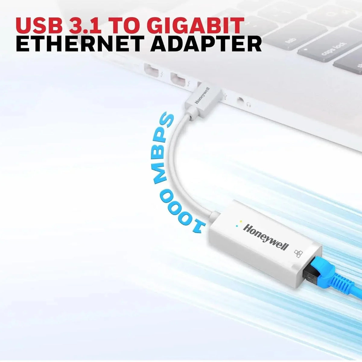 Honeywell High-Speed USB 3.1 to RJ45 Gigabit Ethernet Adapter, 10/100/1000 MBPS Network LAN Speed, for Laptop, Desktop, Gaming Console, Ultrabook, Chromebook, Plug & Play, 3 Yrs Manufacturer Warranty – TechCure India