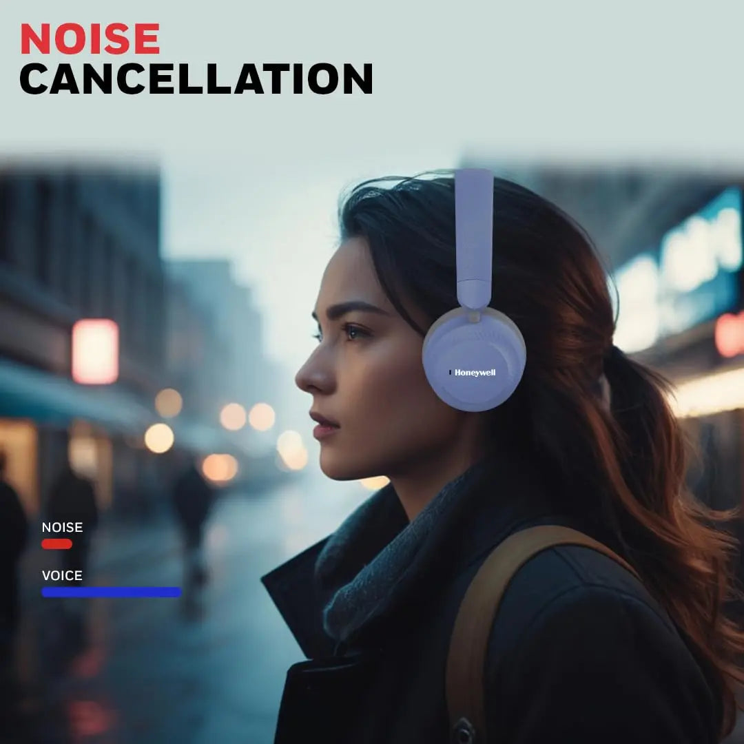 Honeywell Moxie V20 Bluetooth 5.4 Wireless On-Ear Headphones with Mic, ENC Noise Reduction, 25H Playback, Deep Bass, IPX4, AUX Support, 40ms Low Latency Gaming Mode, Stereo Sound, Padded Cushions Blue – TechCure India