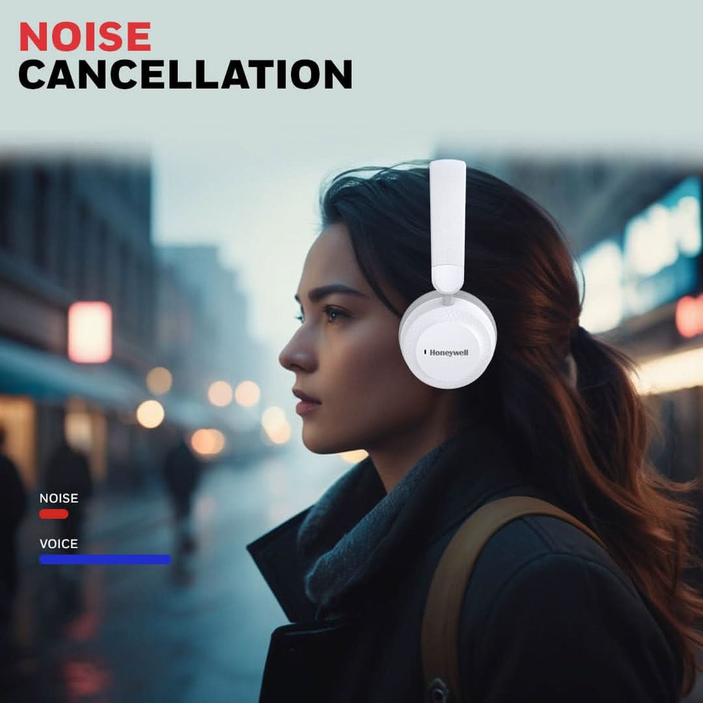 Honeywell Moxie V20 Bluetooth 5.4 Wireless On-Ear Headphones with Mic, ENC Noise Reduction, 25H Playback, Deep Bass, IPX4, AUX Support, 40ms Low Latency Gaming Mode, Stereo Sound, Padded Cushions – TechCure India