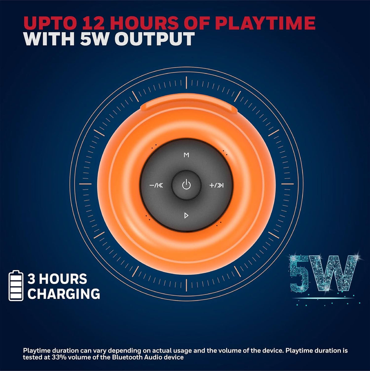 Honeywell Moxie V200 Wireless Bluetooth V5.3 Portable Speaker 5W, 12Hrs Playtime, Advanced 52mm Drivers, IPX4, Connect 2 Speakers with TWS Feature, Premium Stereo Sound, Multi Compatibility Mode Orange – TechCure India