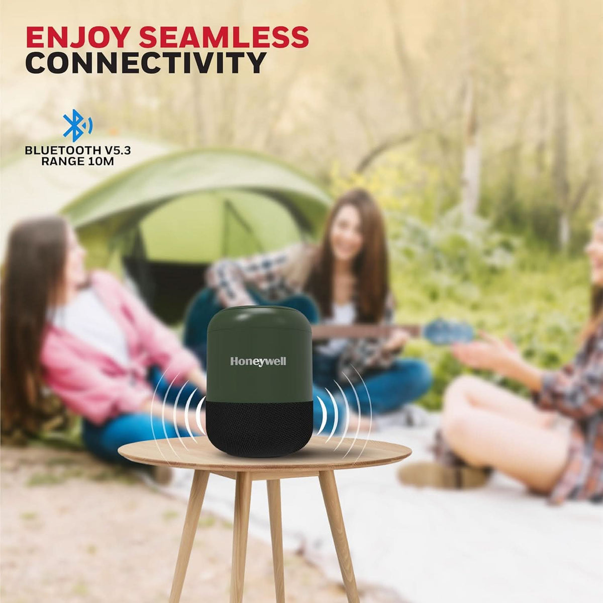 Honeywell Moxie V200 Wireless Bluetooth V5.3 Portable Speaker 5W, 12Hrs Playtime, Advanced 52mm Drivers, IPX4, Connect 2 Speakers with TWS Feature, Premium Stereo Sound, Multi Compatibility Mode – TechCure India