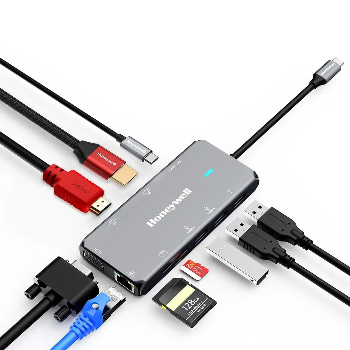 Honeywell New Launch 10-in-1 Type C Dock with Dual 4K HDMI – Model HC000027/LAP/CDK – TechCure India