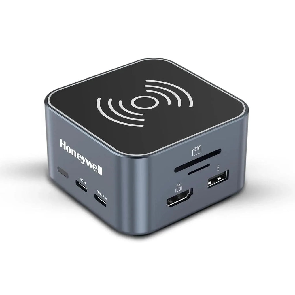 Honeywell New Launch 12-in-1 Type C Dock with 4K HDMI, MagSafe Wireless 15W, 4xUSB Ports PD 100W, Mic, Ethernet & Audio Port, SD & MicroSD Slot, All Type C Devices, Windows/MacBook – TechCure India