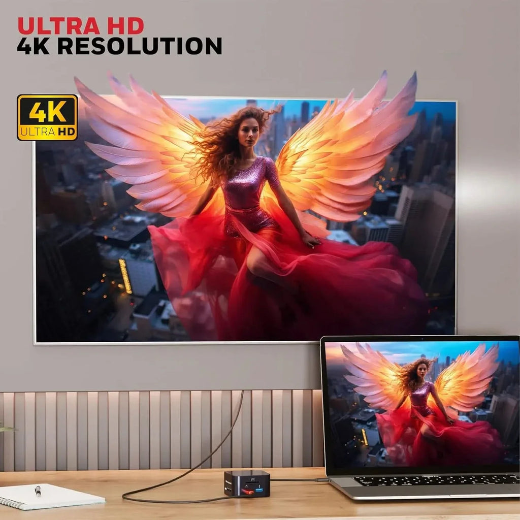 Honeywell New Launch 12-in-1 Type C Dock with 4K HDMI, MagSafe Wireless 15W, 4xUSB Ports PD 100W, Mic, Ethernet & Audio Port, SD & MicroSD Slot, All Type C Devices, Windows/MacBook – TechCure India