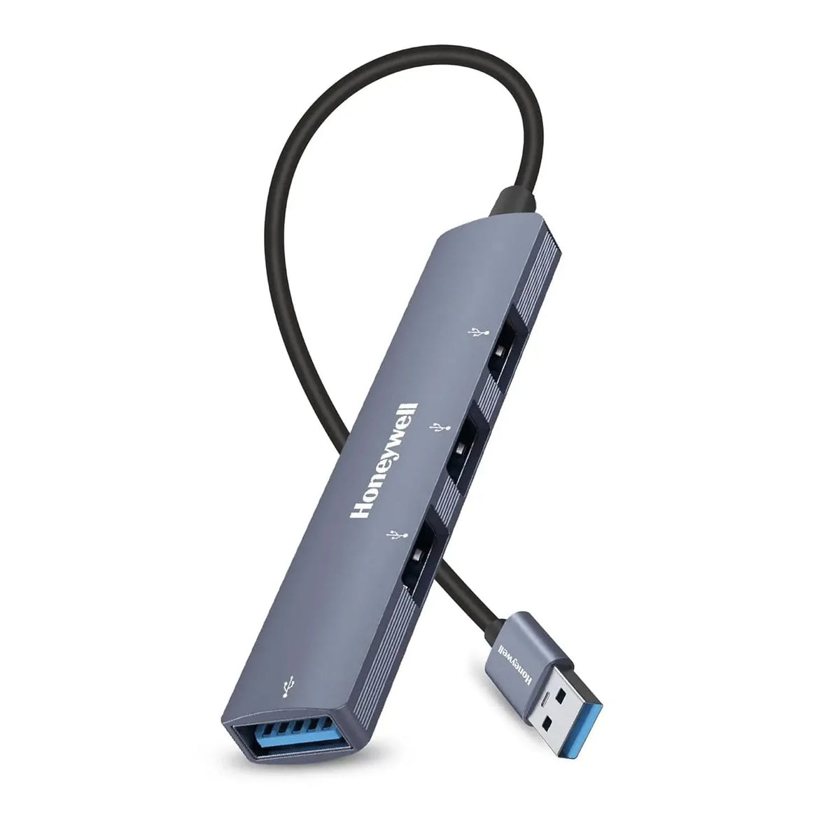 Honeywell Newly Launched 4-in-1 Ultra Slim USB Hub 1xUSB 3.0 & 3 x USB 2.0 Ports, 30cms Cable, DataTransfer Speed Upto 5GBPS,Universally Compatible with All USB,PC,Speaker,Laptop,Hard Drive etc. – TechCure India