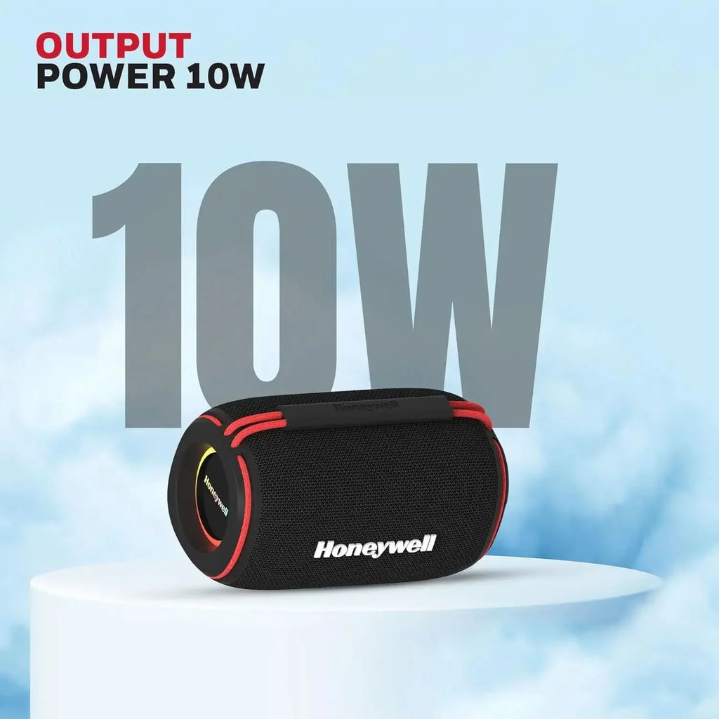 Honeywell Suono P310 Bluetooth 6.0 Speaker, 10W, Deep Bass Dual Radiators, 12H Playback, IPX6, Dual Speaker Pairing, RGB Lights, USB/AUX/SD, Type-C Charging, Built-in Mic, 2yr Manufacturer Warranty – TechCure India