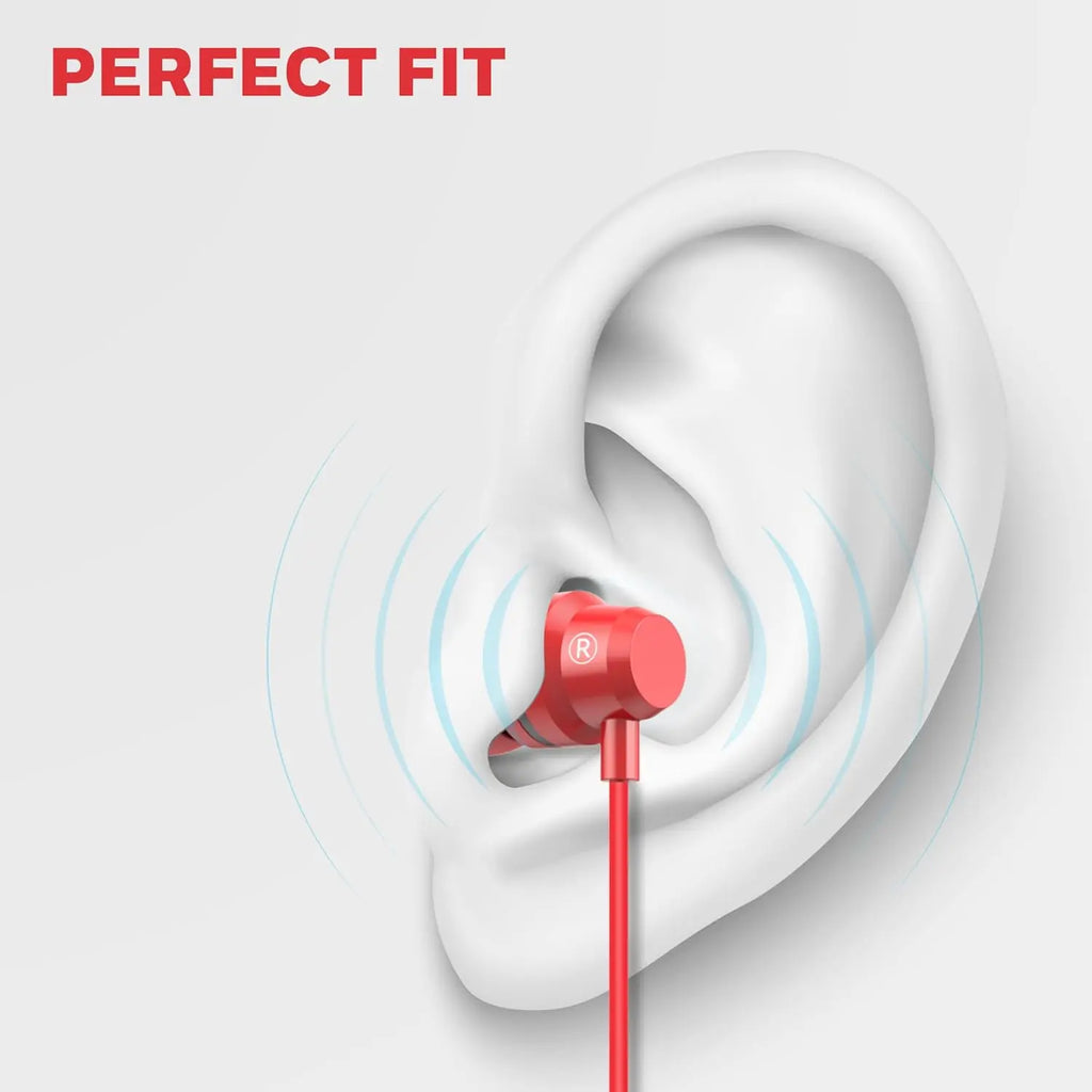 Honeywell Suono P60 Wired Earphones with Built in Mic, 10mm*2 Drivers, Passive Noise Cancellation, Deep Bass & Clear Sound, Ultra HD Mic Quality, Type C Compatible, Voice Assistant Enabled, 1.2 Mtr Red – TechCure India