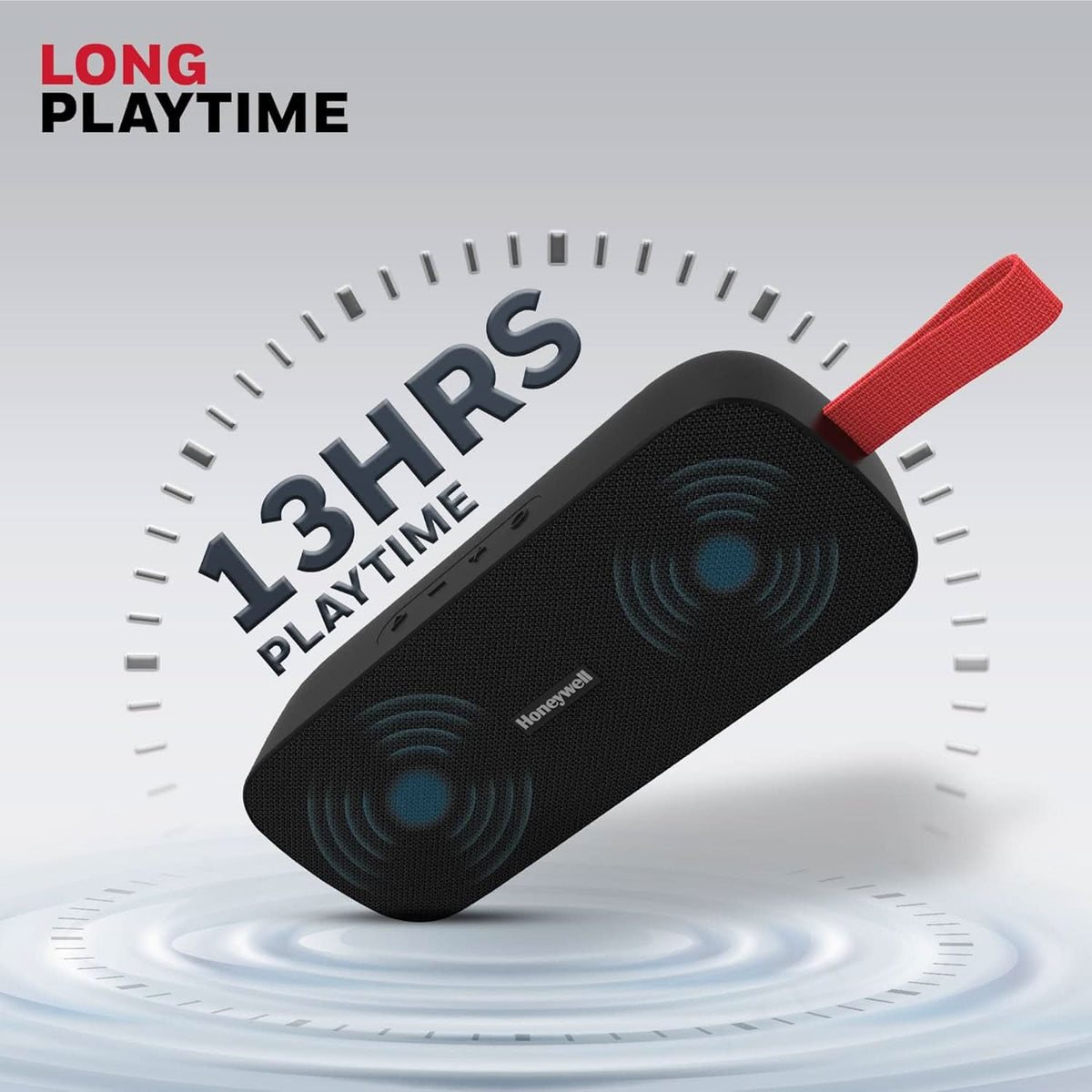 Honeywell Trueno U300 Bluetooth 5.3 Wireless Portable Speaker, 20W Output, Dual 78mm Drivers, Deep Bass, 13H Playtime, IPX6, TWS Pairing, SD/USB Type-C/AUX Support, Built-in Mic, 2-Year Warranty-Black – TechCure India