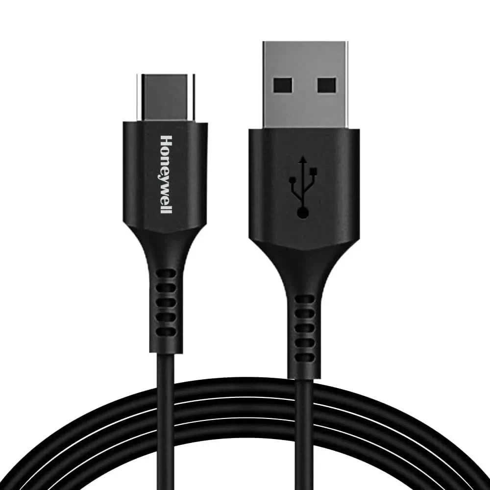 Honeywell USB 2.0 To Type C Cable 1.8Mtr(6 Feet), PD 60W, QC 3.0, Fast Charge & Sync Cable, Ultra Soft Silicone cable for Smartphone, Laptop,Power Bank, Tablet-(Black) – TechCure India