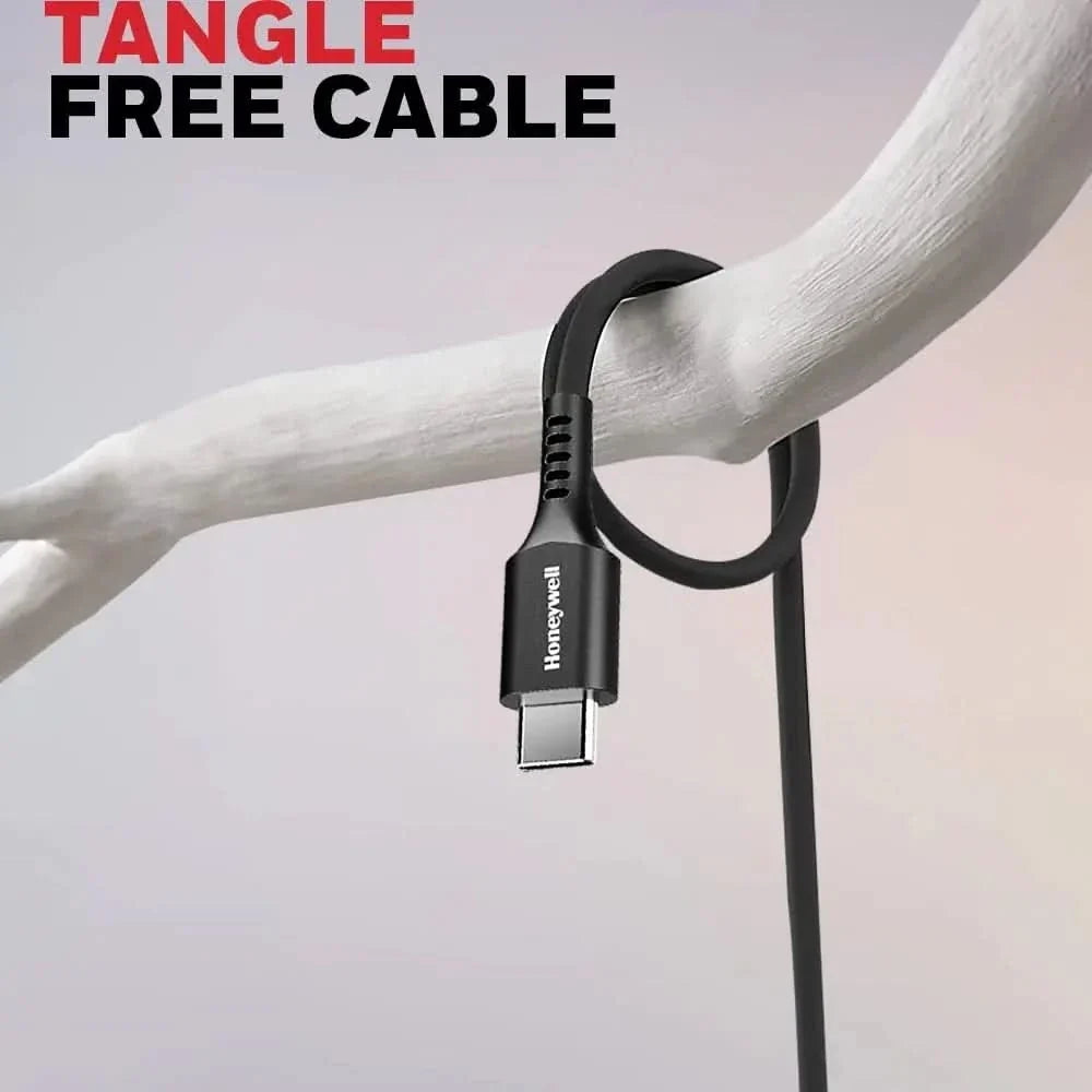 Honeywell USB 2.0 Type C To Type C Cable, 6 Feet(1.8M), PD 60W, QC 3.0, Fast Charging & Sync Cable, Ultra Soft Silicone cable for Smartphone, Laptop, Power Bank, Tablet- Black – TechCure India