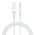 Honeywell USB A to Lightning, 4 Feet (1.2M), Nylon Braided Cable, MFI-certified, QC3.0, 2.4 A Max Output, Fast Charge & Sync Cable for iPhone, iPad, AirPods White – TechCure India