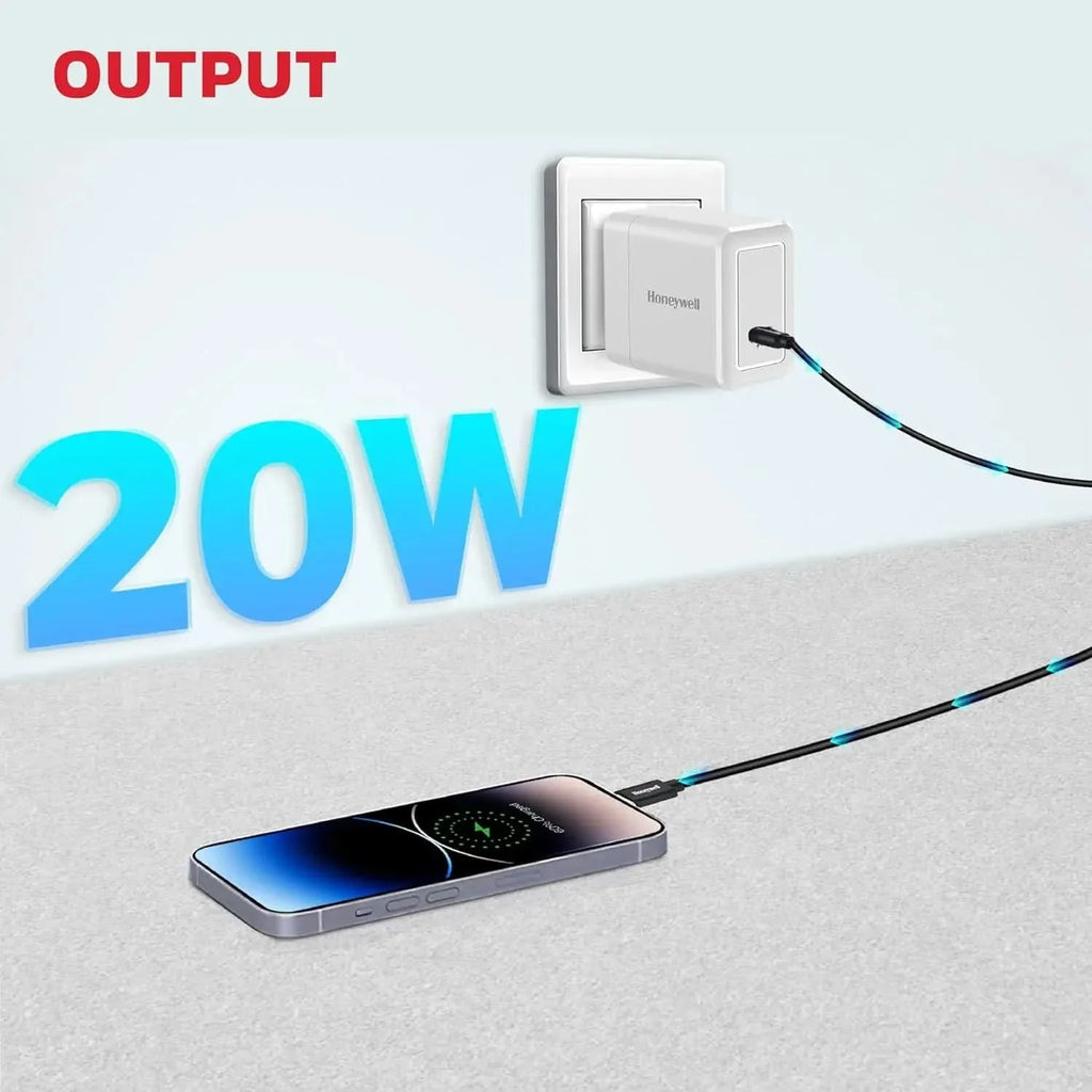 Honeywell Zest Charger PD20W, Type C Ultra-Fast Wall Charger with PPS Support, BIS Certified, Compatible with iPhone, iPad, Samsung, Oneplus, Smartphones, Tablets, TWS, Bluetooth Speaker – TechCure India