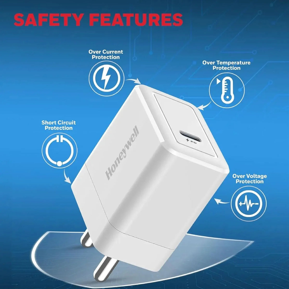 Honeywell Zest Charger PD20W, Type C Ultra-Fast Wall Charger with PPS Support, BIS Certified, Compatible with iPhone, iPad, Samsung, Oneplus, Smartphones, Tablets, TWS, Bluetooth Speaker – TechCure India