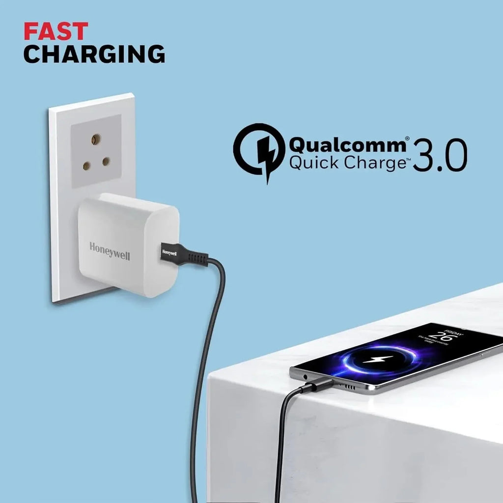 Honeywell Zest PD 20W Type-C Charger Adapter with PPS, Ultra-Fast Charging, PD 3.0, BIS Certified for iPhone 17/17 Air / 17 Pro / 17 Pro Max, Samsung Galaxy, Pixel, iPad, AirPods & More – TechCure India