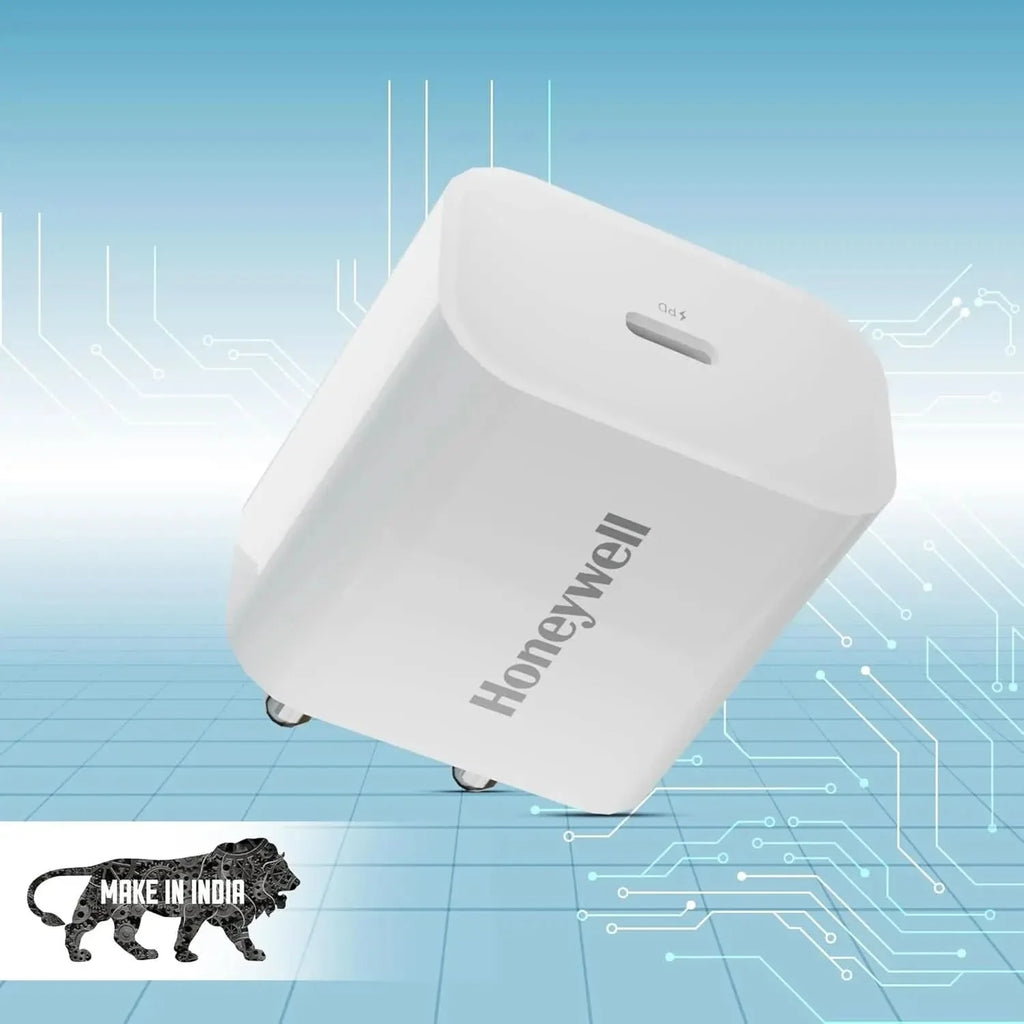 Honeywell Zest PD 20W Type-C Charger Adapter with PPS, Ultra-Fast Charging, PD 3.0, BIS Certified for iPhone 17/17 Air / 17 Pro / 17 Pro Max, Samsung Galaxy, Pixel, iPad, AirPods & More – TechCure India