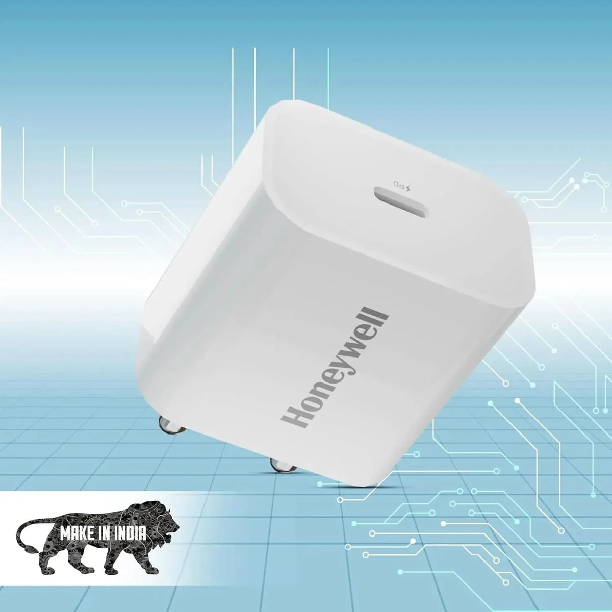 Honeywell Zest PD 20W Type-C Charger Adapter with PPS, Ultra-Fast Charging, PD 3.0, BIS Certified for iPhone 17/17 Air / 17 Pro / 17 Pro Max, Samsung Galaxy, Pixel, iPad, AirPods & More – TechCure India
